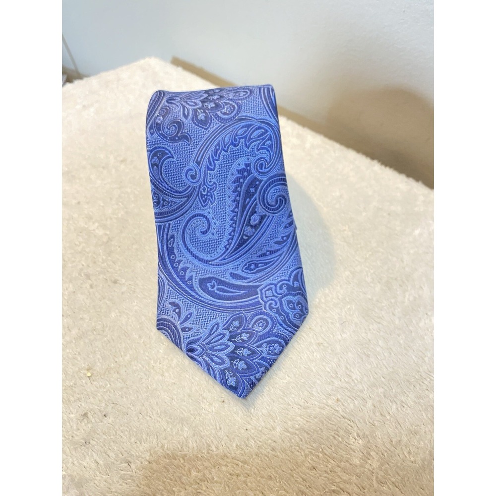 Michael Kors Kadar Paisley Blue 59" x 3" Classic Pattern 65% Silk